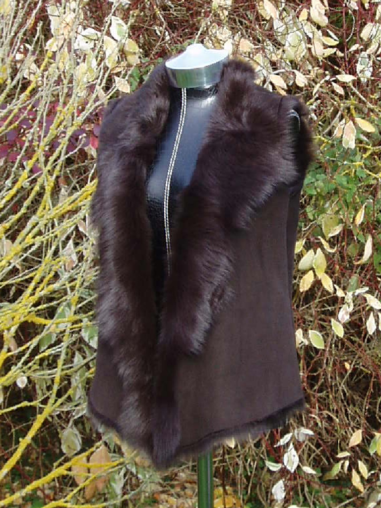 Dark Brown Toscana Shearling Gilet 